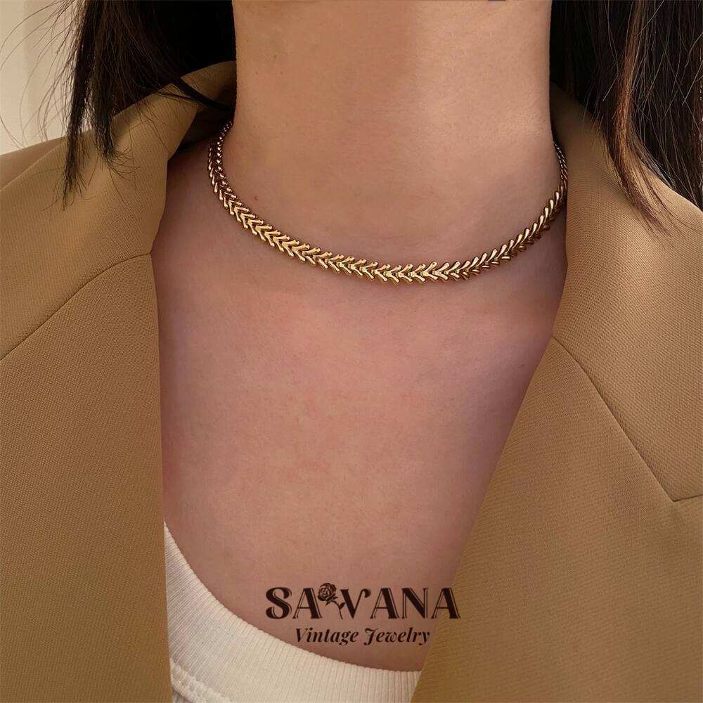 18K Gold Plated Fashion Design Necklace SAWANAJewelry