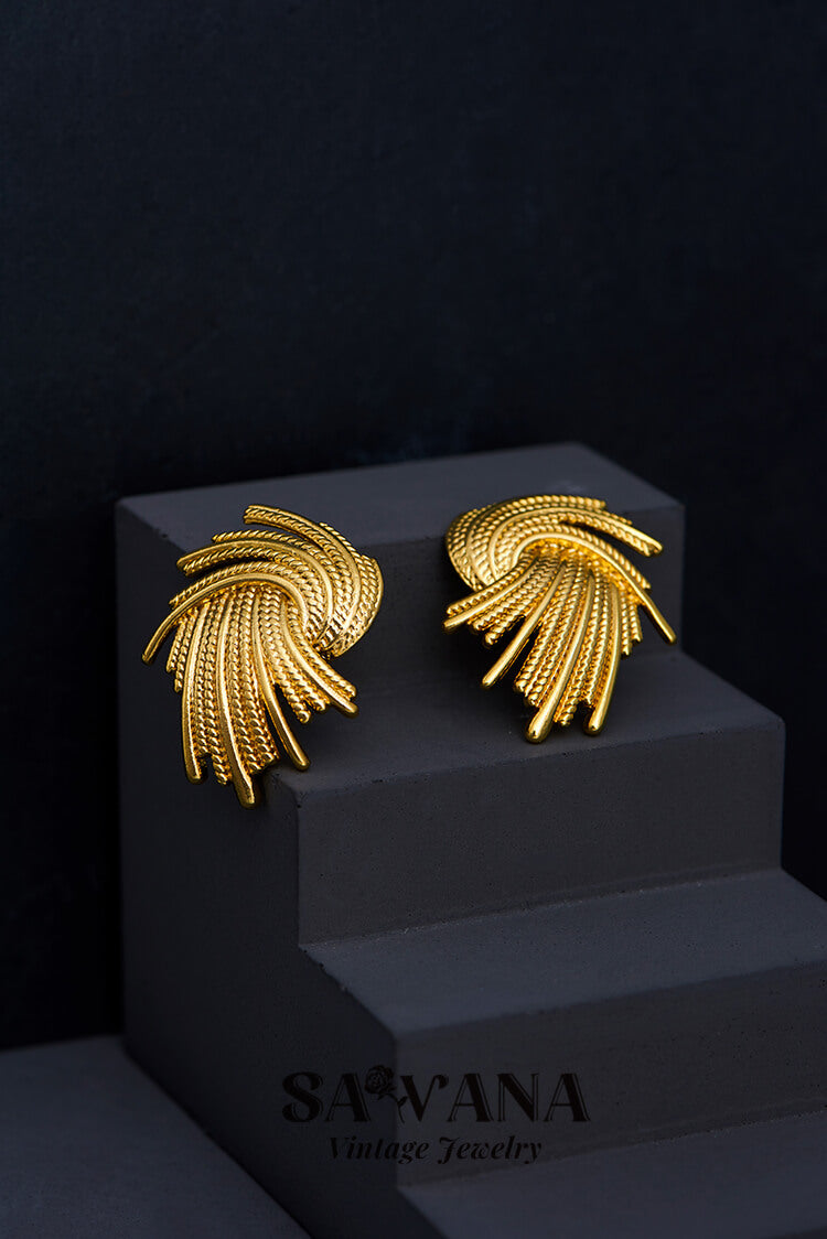 18K Gold Plated Retro Design Earrings SAWANAJewelry