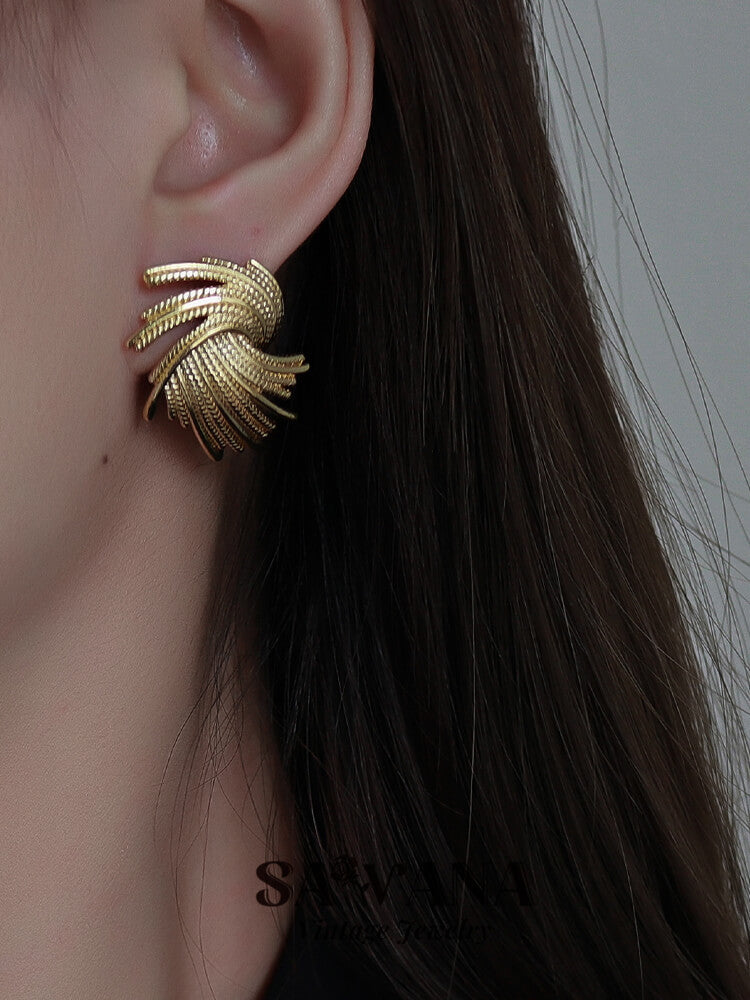 18K Gold Plated Retro Design Earrings SAWANAJewelry