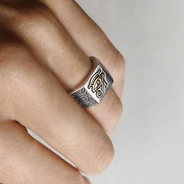 Sterling Silver Egypt Evil Eye Protection Ring - miracleimy