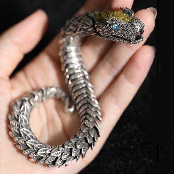 Sterling Silver Handmade Snake Chain Bracelet miracleimy