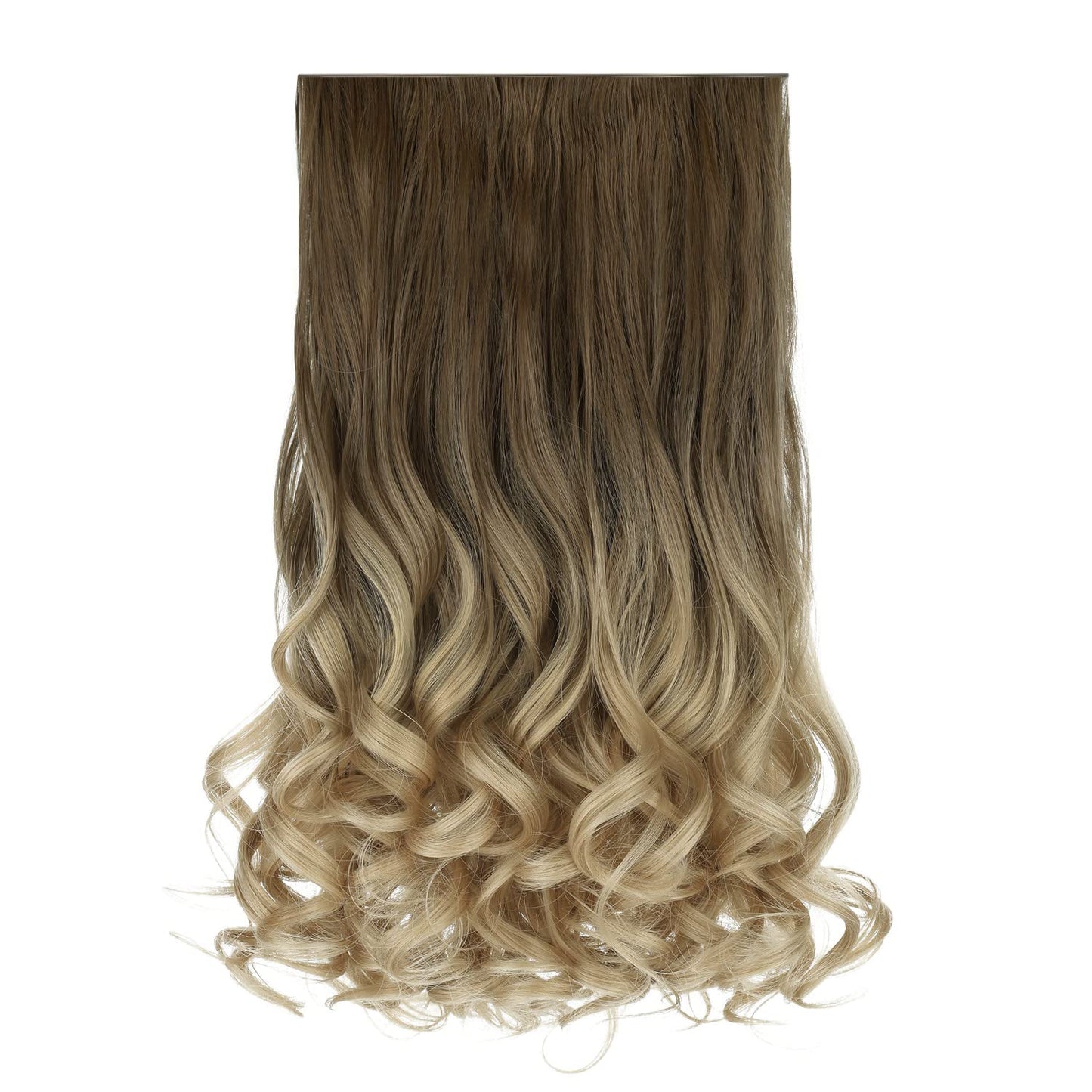 14" Short Length 1-Pack 3/4 Full Head Curly Wavy Clips in on Synthetic Hair Extensions HE008 Hairpieces for Women 5 Clips 3.6 Oz per Piece - Black Brown miracleimy