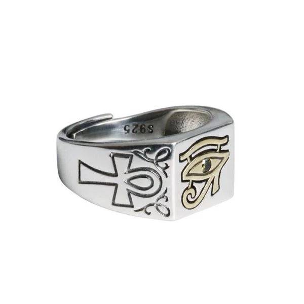 Sterling Silver Egypt Evil Eye Protection Ring - miracleimy