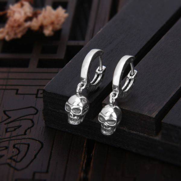 Sterling Silver Overpowering Skull Earrings miracleimy