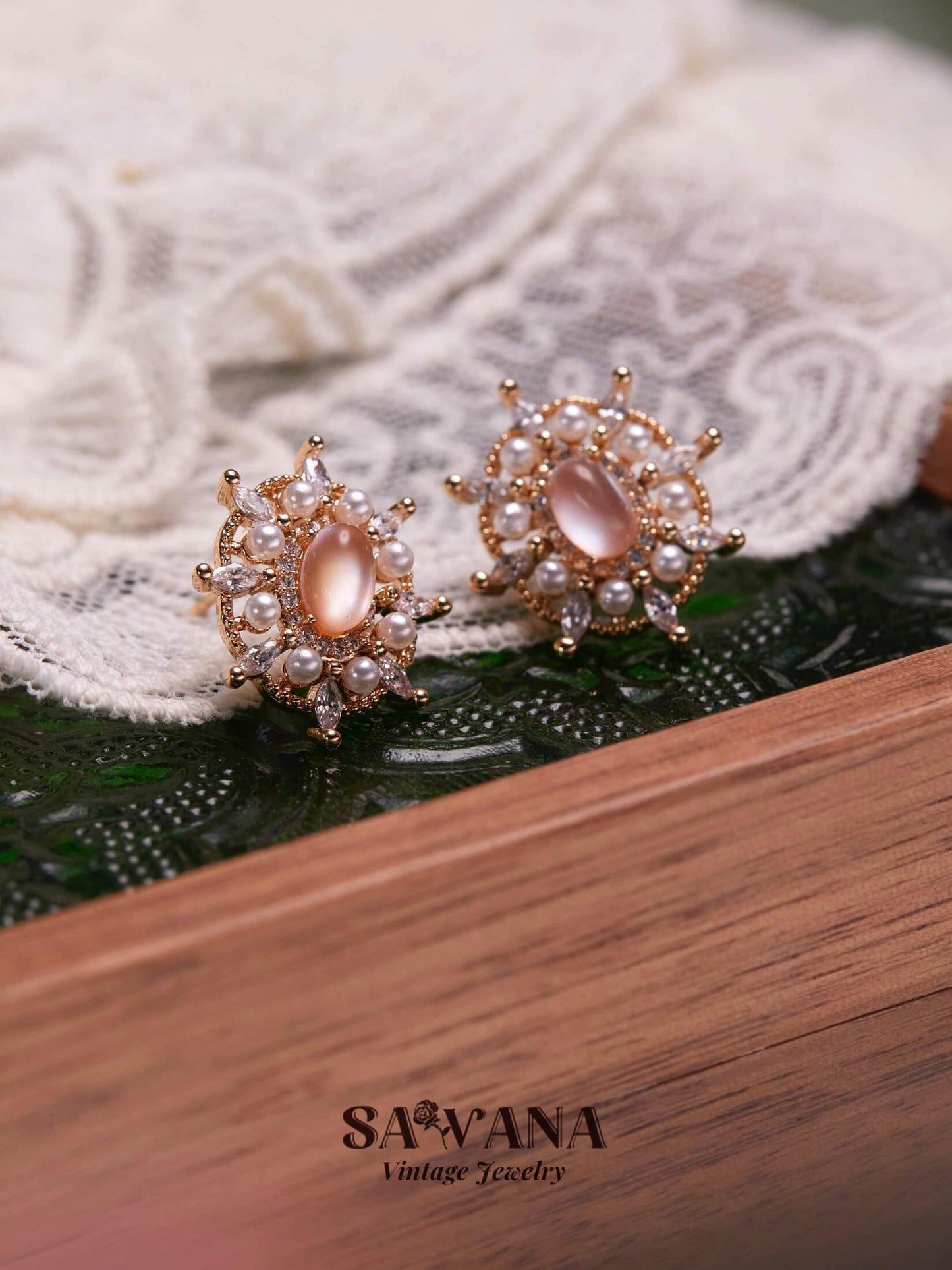 Adonis ’Garden 18k Gold Plated handmade Vintage Shell Pearl Earrings SAWANA Jewelry