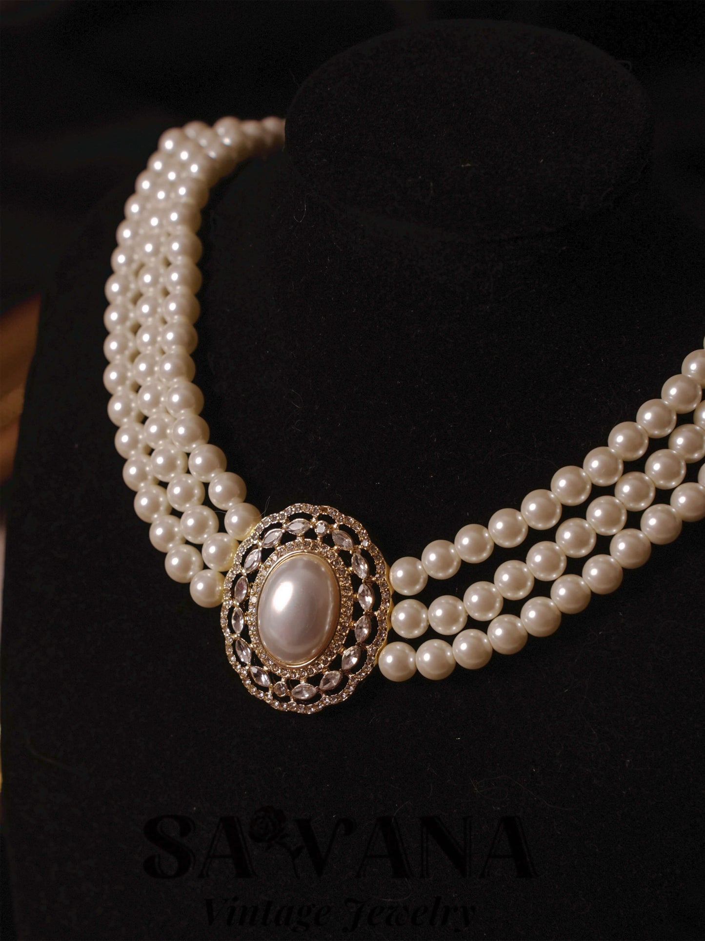 Heidi Horton Vintage Multi-Layered Pearl Necklace SAWANAJewelry