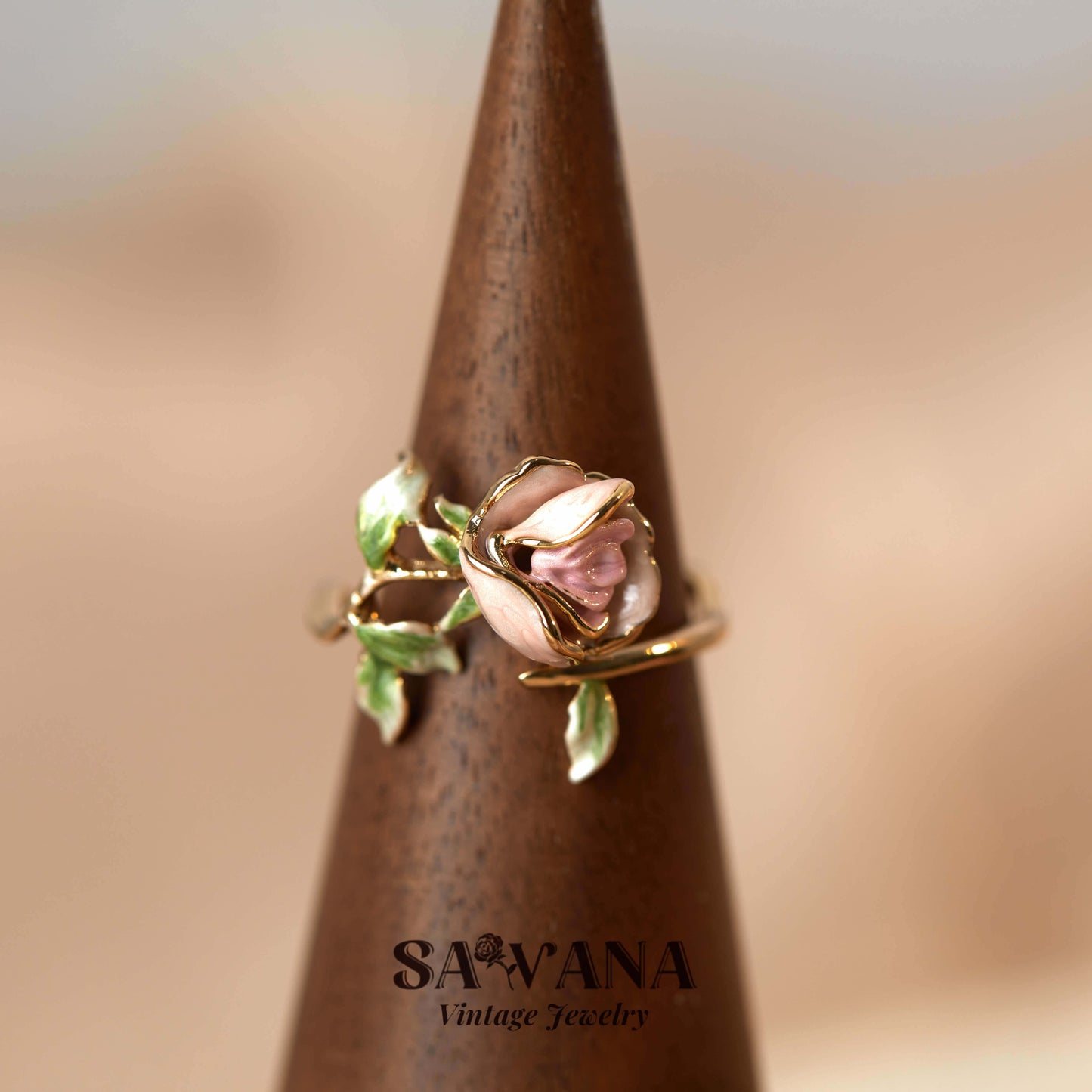 Secret Garden 18K Gold Plated Handmade Rose Vintage Ring miracleimy