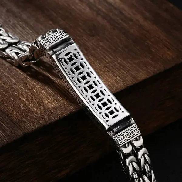 Sterling Silver Fortune Pixiu Byzantine Chain Bracelet miracleimy