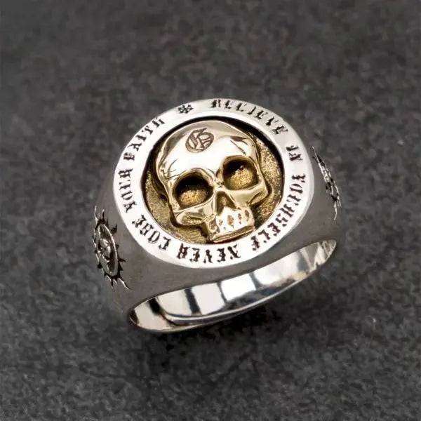 Sterling Silver Skull Adjustable Ring miracleimy