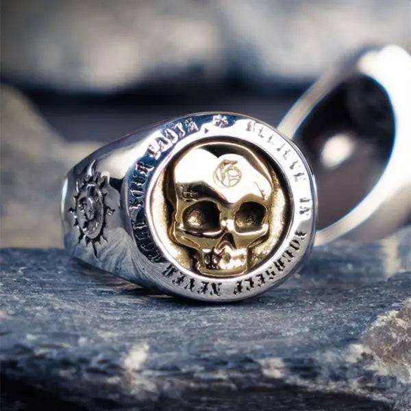 Sterling Silver Skull Adjustable Ring miracleimy