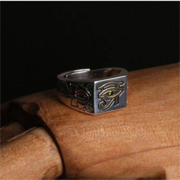 Sterling Silver Egypt Evil Eye Protection Ring - miracleimy