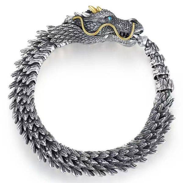 Sterling Silver Handmade Dragon Chain Bracelet - miracleimy