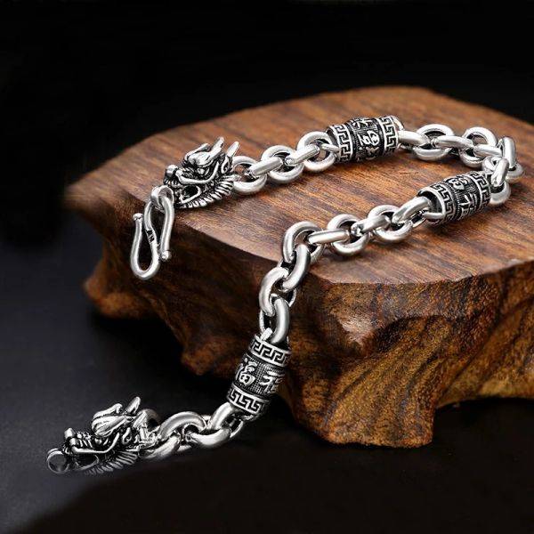 Sterling Silver Dragon Lucky Chain Bracelet - miracleimy